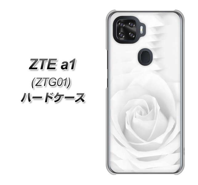 au ZTE a1 ZTG01 高画質仕上げ 背面印刷 ハードケース【402 ホワイトRose】