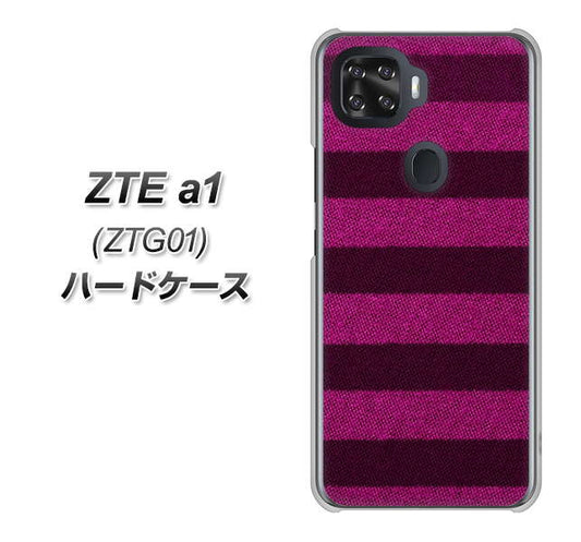 au ZTE a1 ZTG01 高画質仕上げ 背面印刷 ハードケース【534 極太ボーダーPK&NV】
