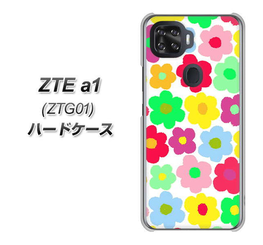au ZTE a1 ZTG01 高画質仕上げ 背面印刷 ハードケース【758 ルーズフラワーカラフル】