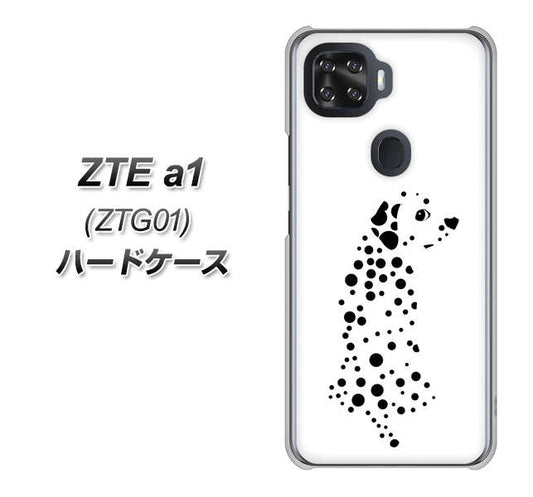 au ZTE a1 ZTG01 高画質仕上げ 背面印刷 ハードケース【1038 振り向くダルメシアン(WH)】