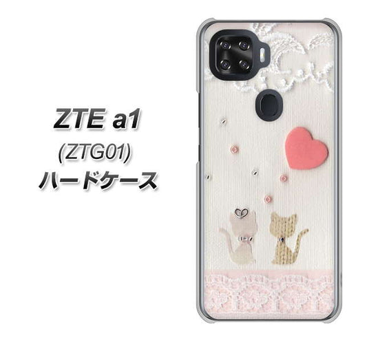 au ZTE a1 ZTG01 高画質仕上げ 背面印刷 ハードケース【1104 クラフト写真ネコ(ハートM)】