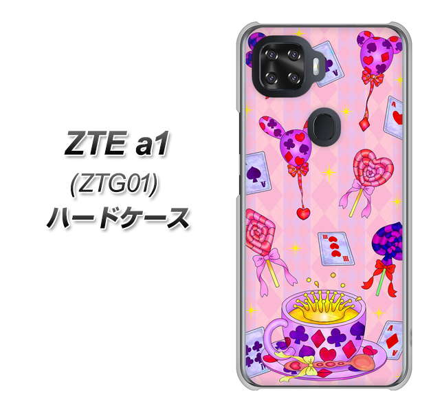 au ZTE a1 ZTG01 高画質仕上げ 背面印刷 ハードケース【AG817 トランプティー(ピンク)】