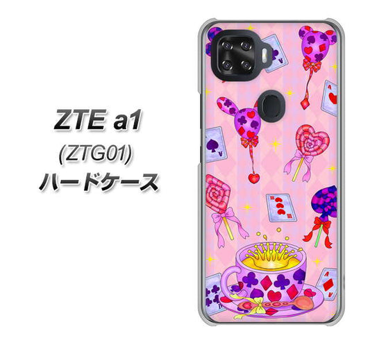 au ZTE a1 ZTG01 高画質仕上げ 背面印刷 ハードケース【AG817 トランプティー（ピンク）】