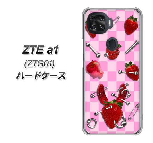au ZTE a1 ZTG01 高画質仕上げ 背面印刷 ハードケース【AG832 苺パンク（ピンク）】