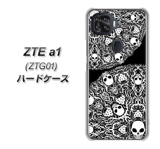 au ZTE a1 ZTG01 高画質仕上げ 背面印刷 ハードケース【AG834 苺骸骨曼荼羅（黒）】