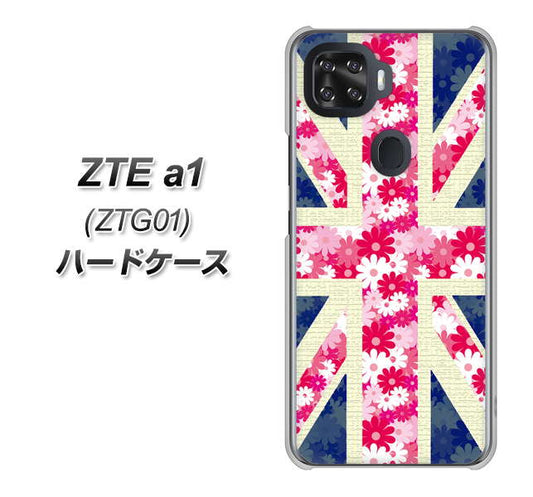 au ZTE a1 ZTG01 高画質仕上げ 背面印刷 ハードケース【EK894 ユニオンジャックフラワー】
