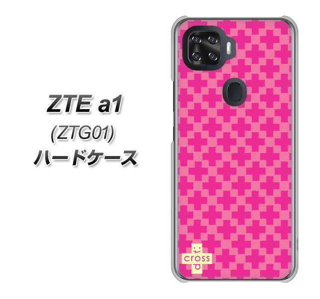au ZTE a1 ZTG01 高画質仕上げ 背面印刷 ハードケース【IB901 クロスドット_ピンク】