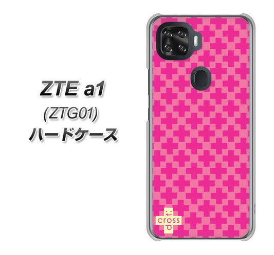 au ZTE a1 ZTG01 高画質仕上げ 背面印刷 ハードケース【IB901 クロスドット_ピンク】