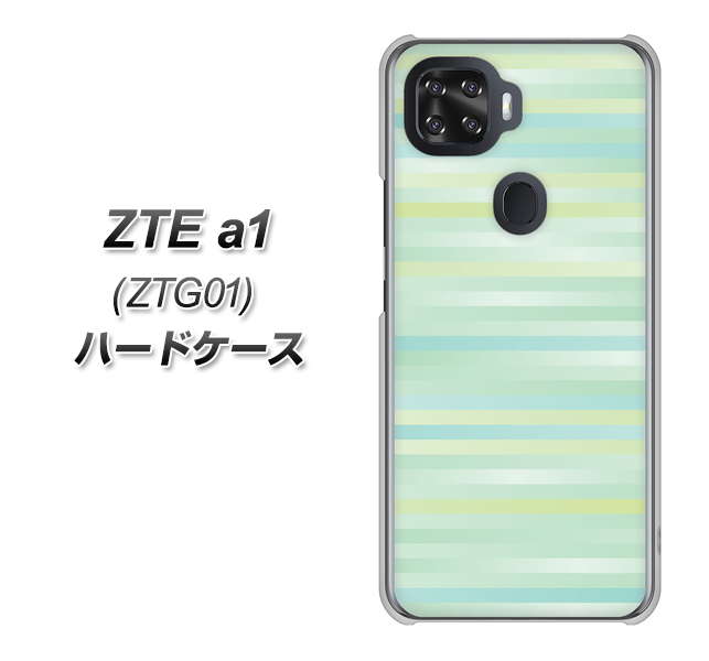 au ZTE a1 ZTG01 高画質仕上げ 背面印刷 ハードケース【IB908 グラデーションボーダー_グリーン】