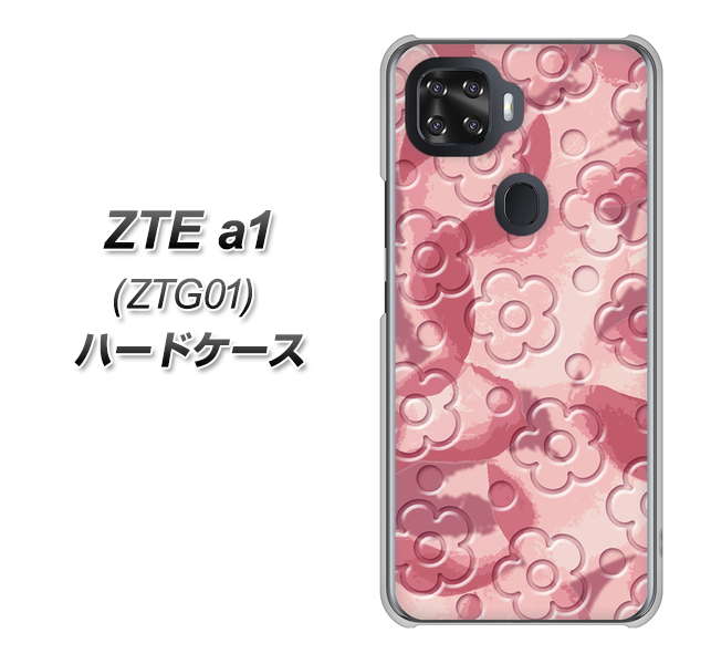 au ZTE a1 ZTG01 高画質仕上げ 背面印刷 ハードケース【SC846 フラワーヴェルニ花ピンク(ローズヴェルール)】