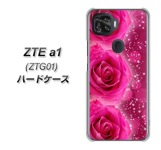 au ZTE a1 ZTG01 高画質仕上げ 背面印刷 ハードケース【VA815 3連のバラ】