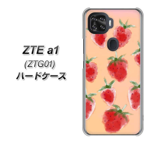 au ZTE a1 ZTG01 高画質仕上げ 背面印刷 ハードケース【YJ179 イチゴ 水彩179】