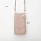 ミラー付き スマホポシェット＆ラウンドポーチ セット simple 名入れ ミニ財布