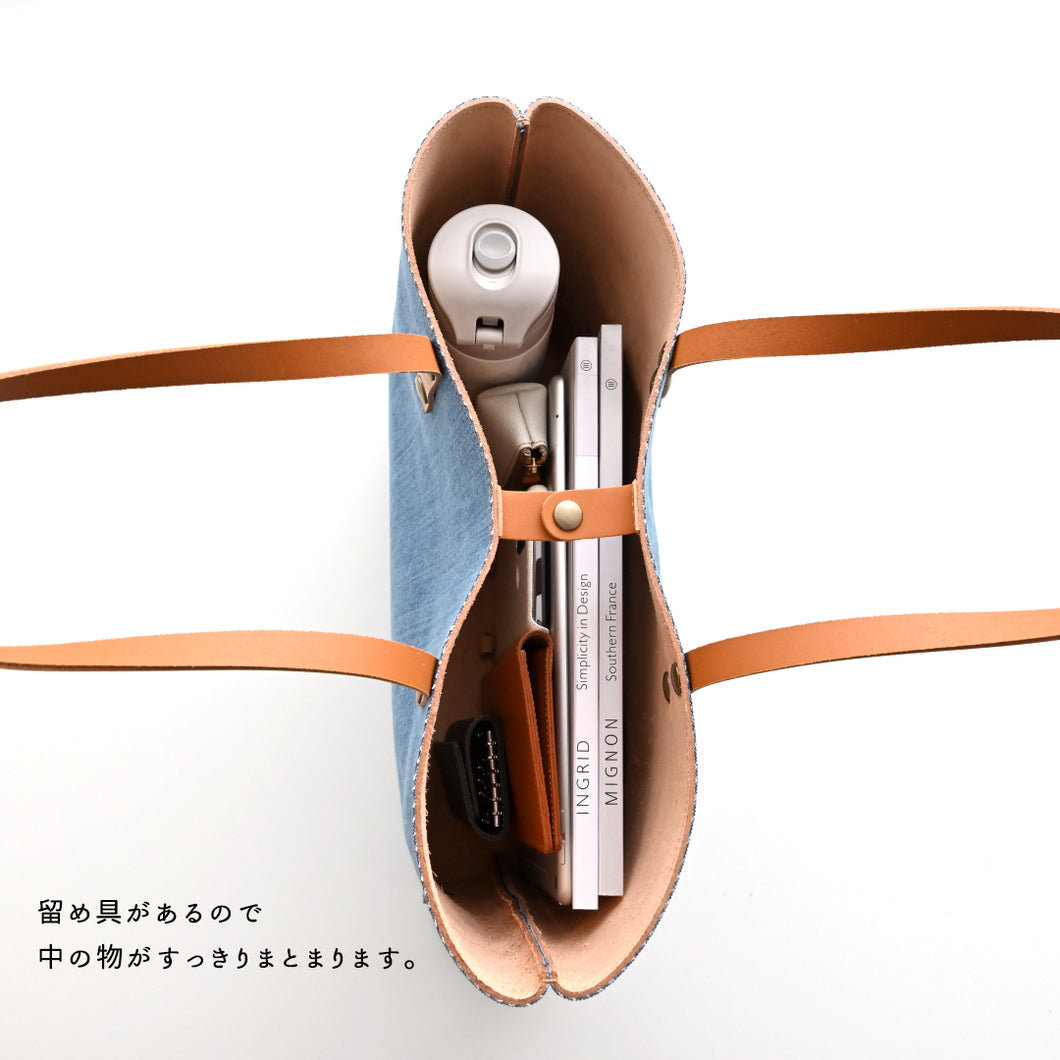 岡山デニム イタリアンレザー A4 トートバッグ