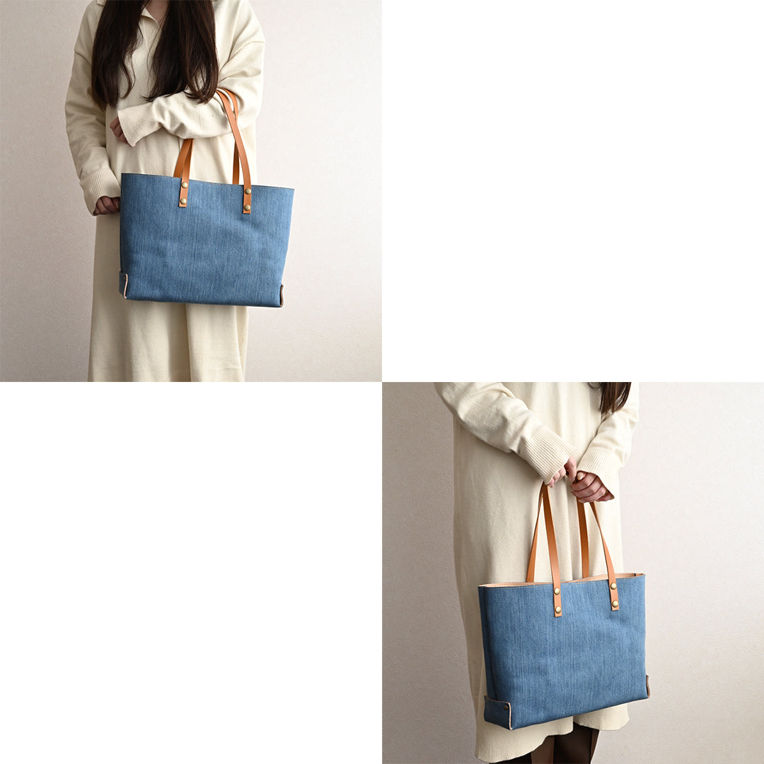 岡山デニム イタリアンレザー A4 トートバッグ