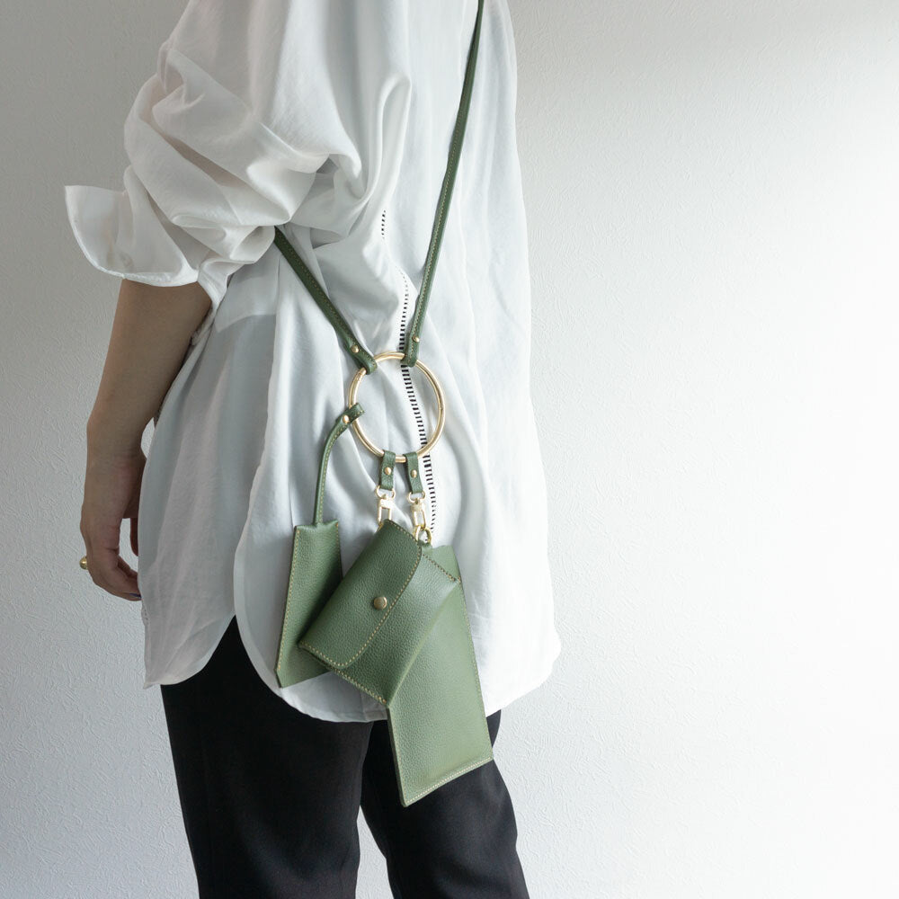 姫路レザー シュリンクレザー リング ショルダーバッグ