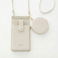 ミラー付き スマホポシェット＆ラウンドポーチ セット simple 名入れ ミニ財布