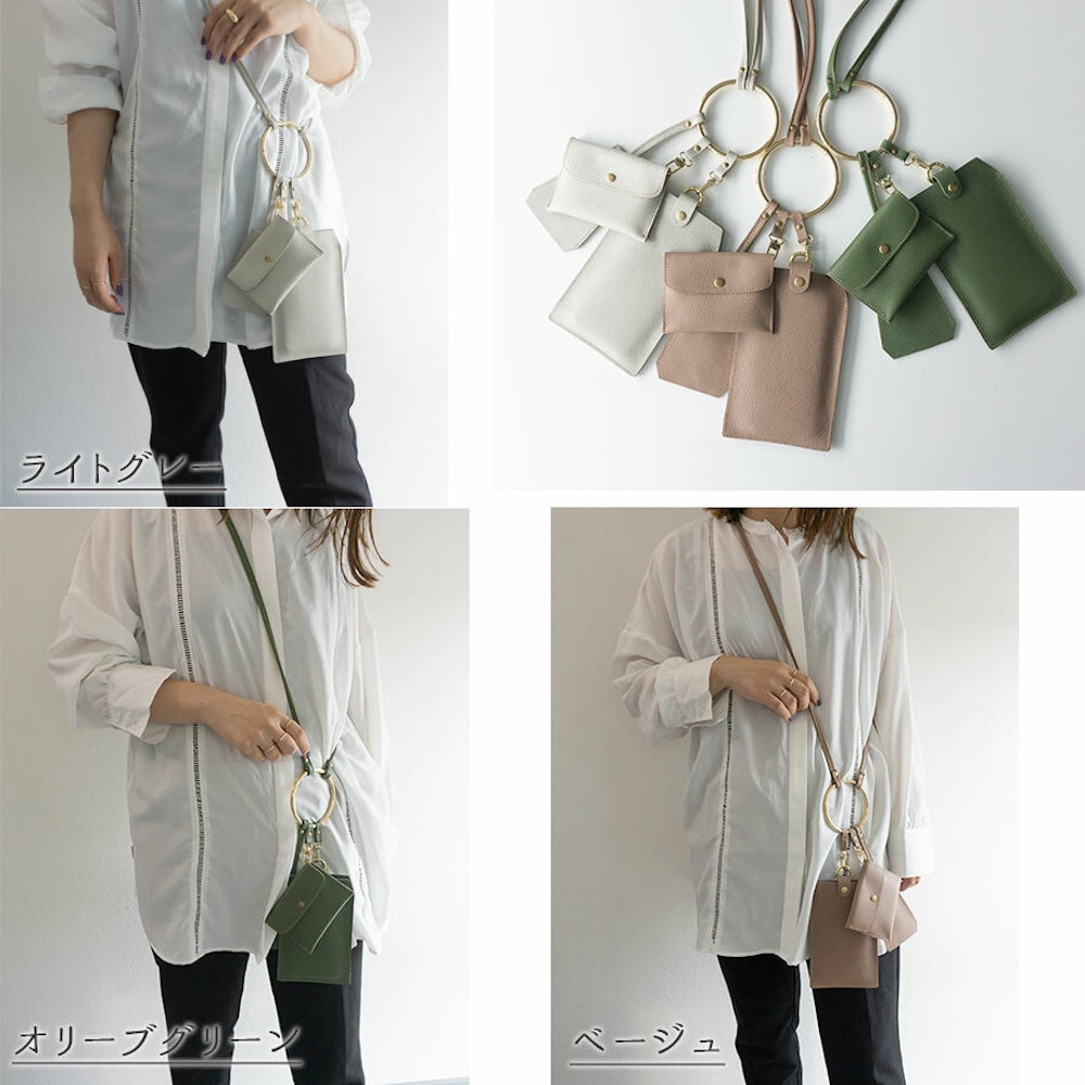 姫路レザー シュリンクレザー リング ショルダーバッグ