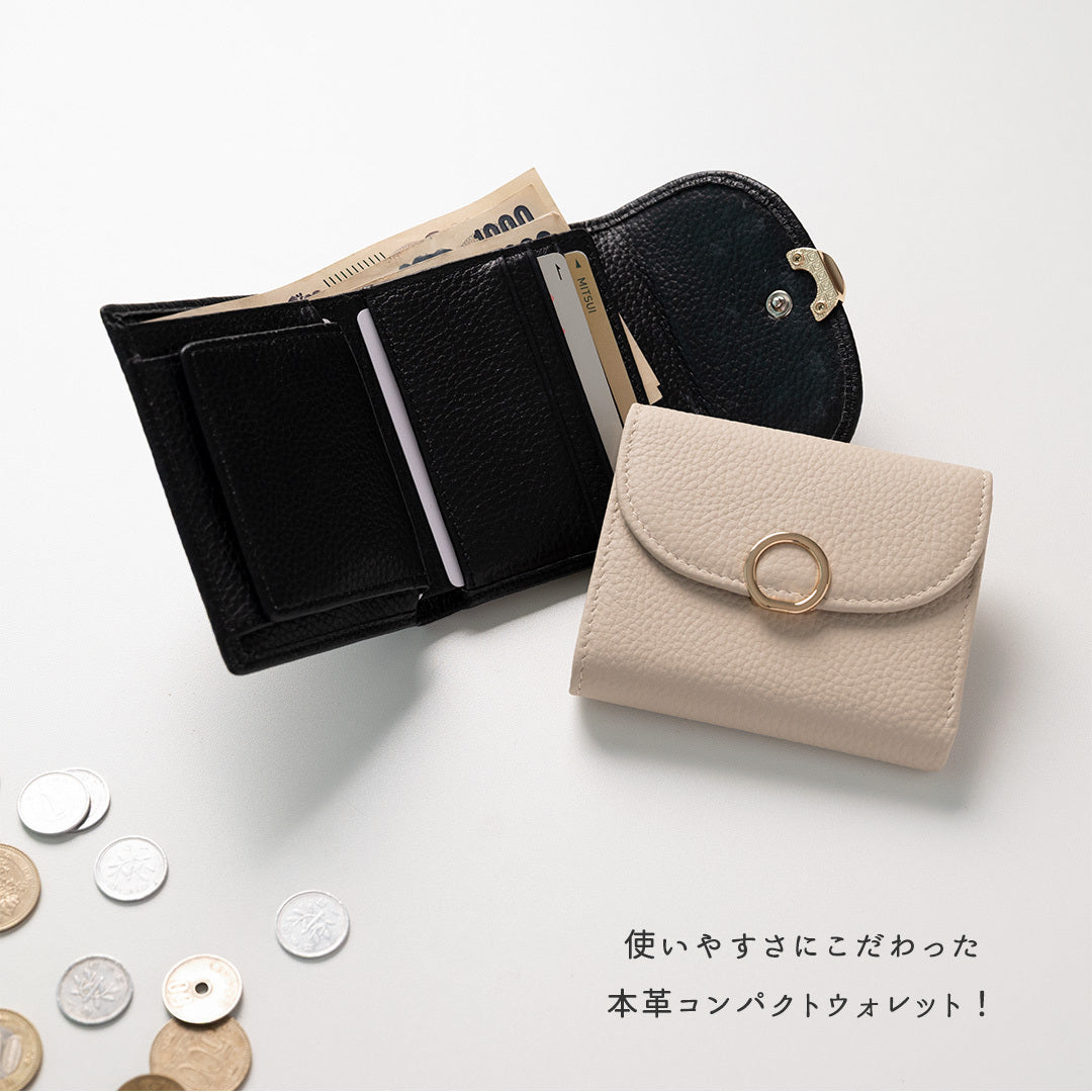 BOX型 コインケース付き ウォレット リングパーツ 本革 Nuance 財布