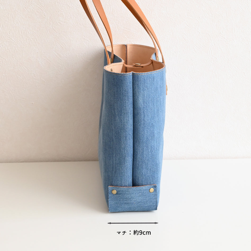 岡山デニム イタリアンレザー A4 トートバッグ