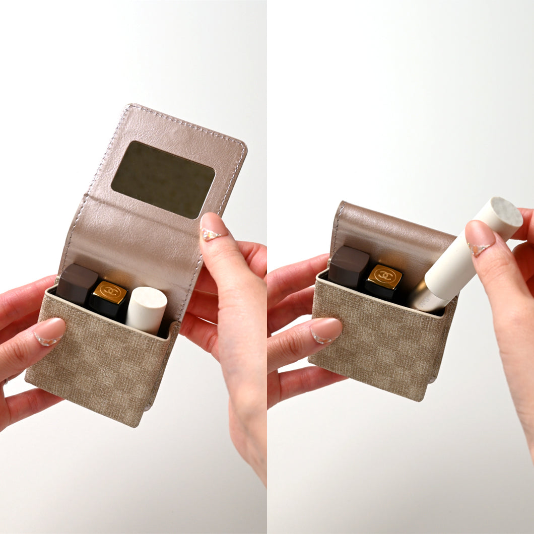 フィオレッティ 市松模様 リップケース コスメポーチ