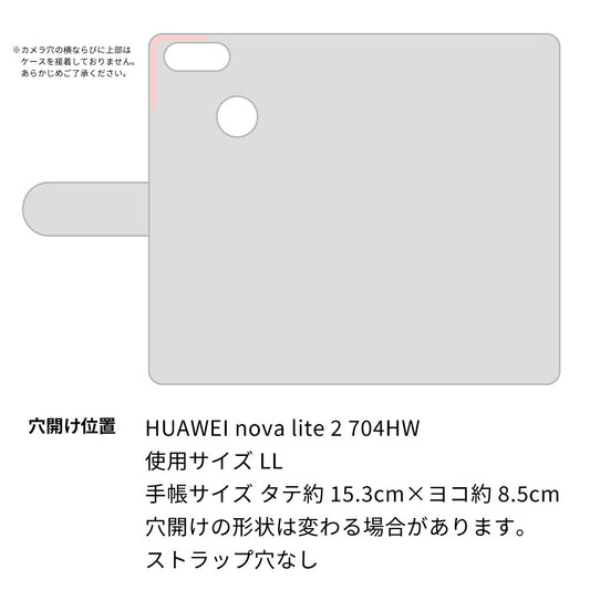 HUAWEI nova lite 2 704HW SoftBank ビニール素材のスケルトン手帳型ケース クリア