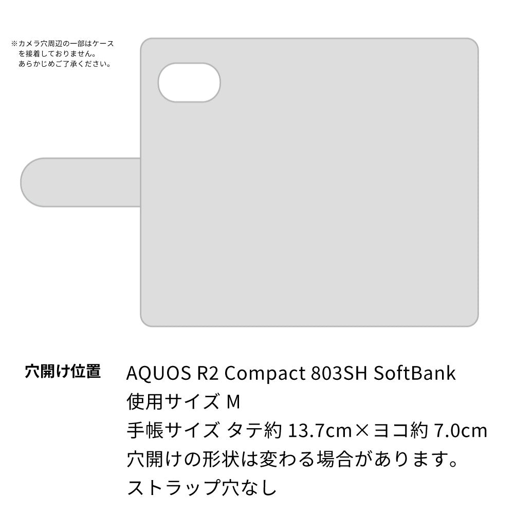 AQUOS R2 compact 803SH SoftBank ビニール素材のスケルトン手帳型ケース クリア