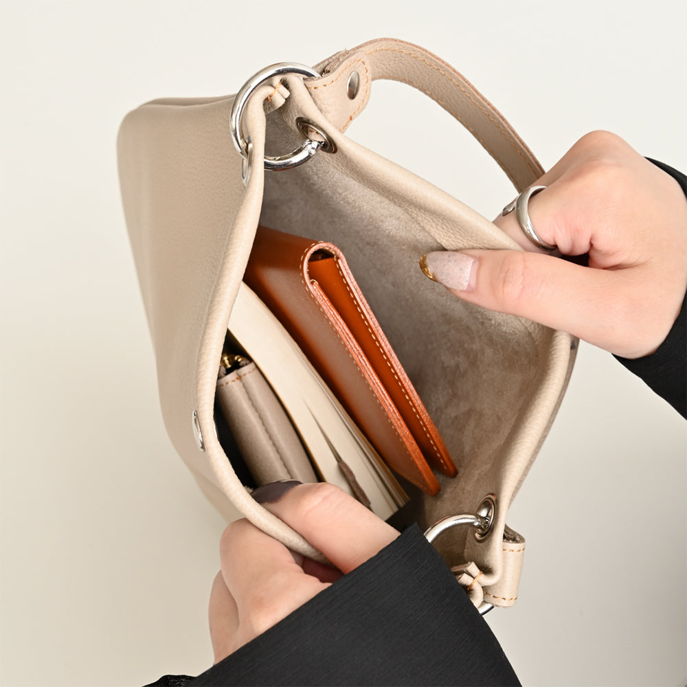 姫路レザー シュリンクレザー BIGミトンポシェット