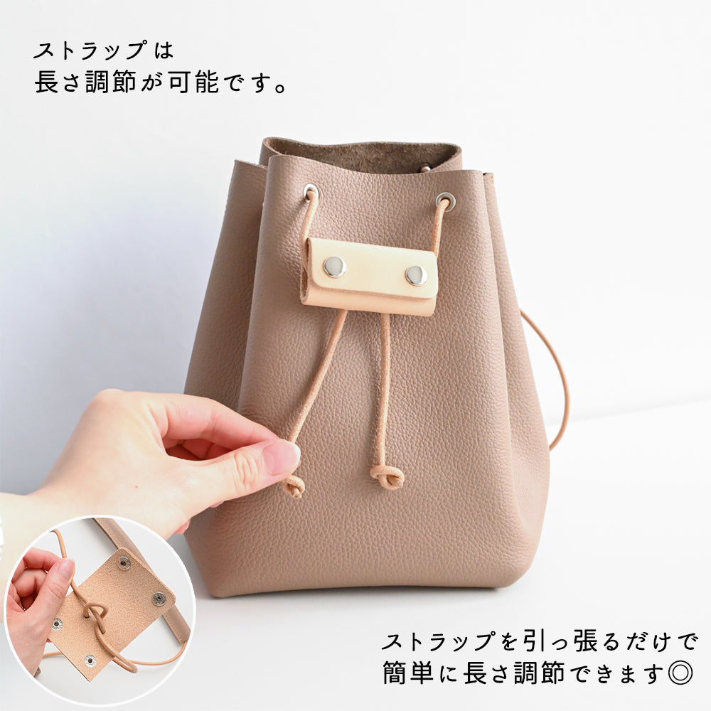 姫路レザー シュリンクレザー 巾着バッグ