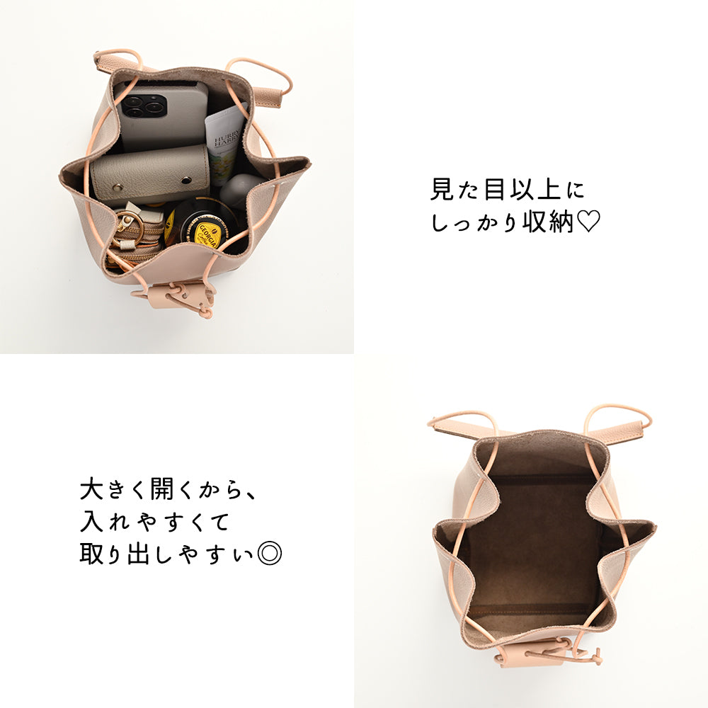 姫路レザー シュリンクレザー 巾着バッグ