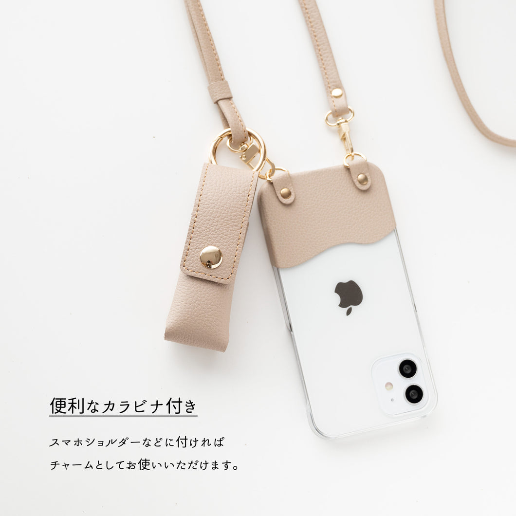 姫路レザー リング付 リップケース シュリンクレザー バッグチャーム