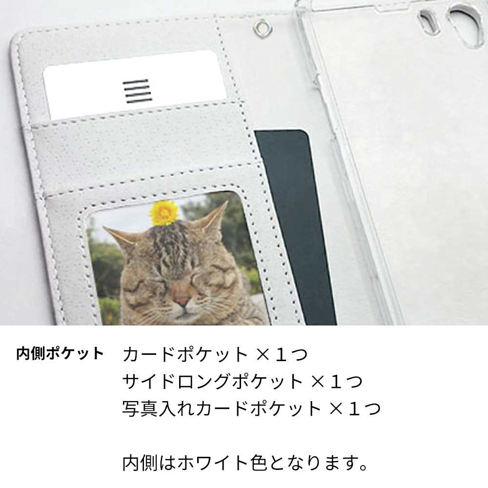 AQUOS sense5G SH-M17 猫の顔スケッチ プリント手帳型ケース 耐衝撃