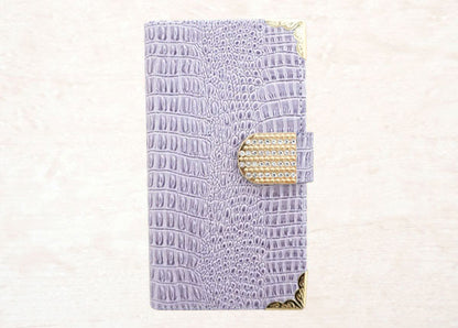 iPhone Air クロコダイル・ラインストーンキラキラバックル 手帳型ケース