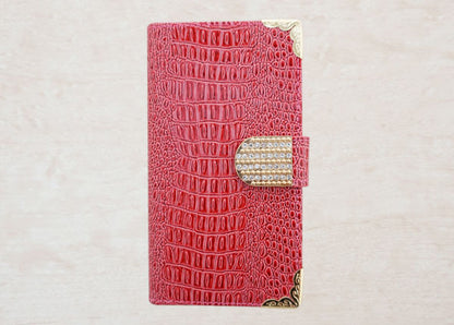 iPhone Air クロコダイル・ラインストーンキラキラバックル 手帳型ケース