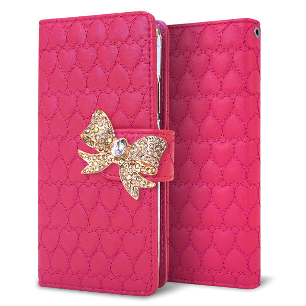 Galaxy S26 SM-S942Z SoftBank ハートのキルトデコ 手帳型ケース 耐衝撃