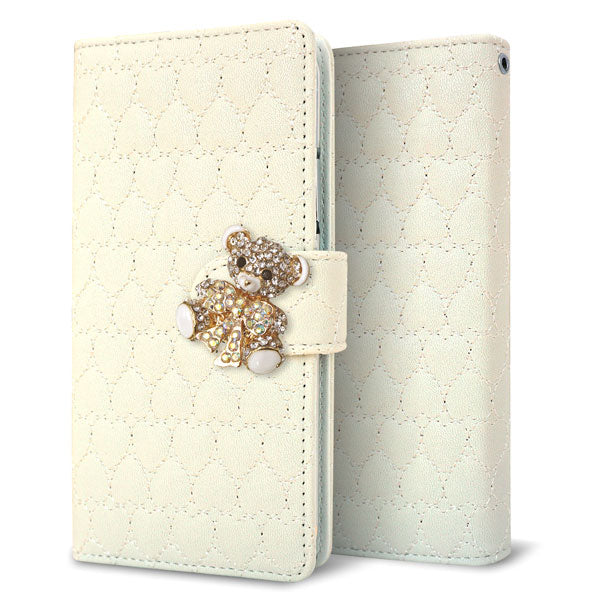 AQUOS sense9 A405SH SoftBank ハートのキルトデコ 手帳型ケース 耐衝撃