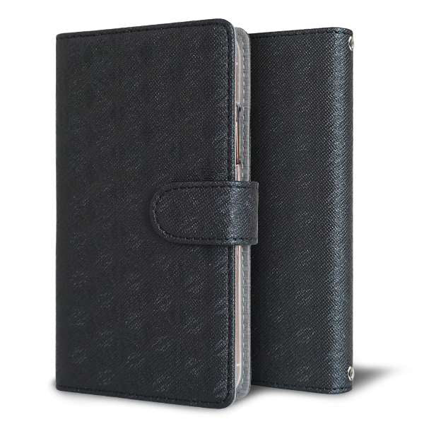 AQUOS sense3 SHV45 au クリアプリントブラックタイプ 手帳型ケース