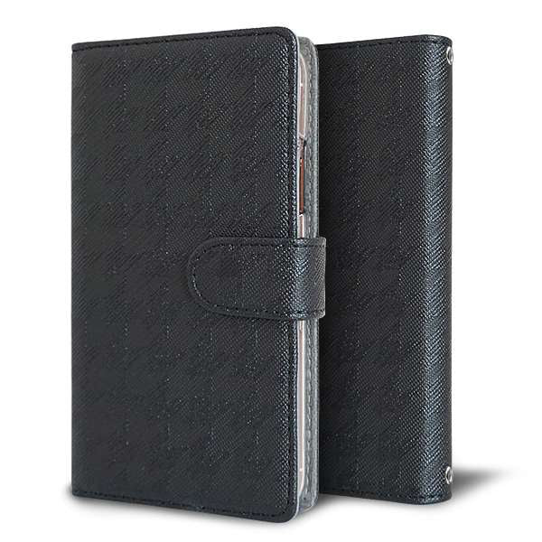 Xperia Ace III SOG08 au クリアプリントブラックタイプ 手帳型ケース