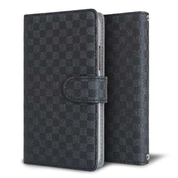 Galaxy A23 5G SCG18 au クリアプリントブラックタイプ 手帳型ケース