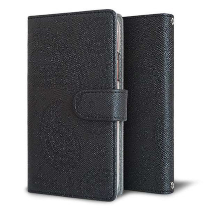 Galaxy A36 5G SC-54F docomo クリアプリントブラックタイプ 手帳型ケース