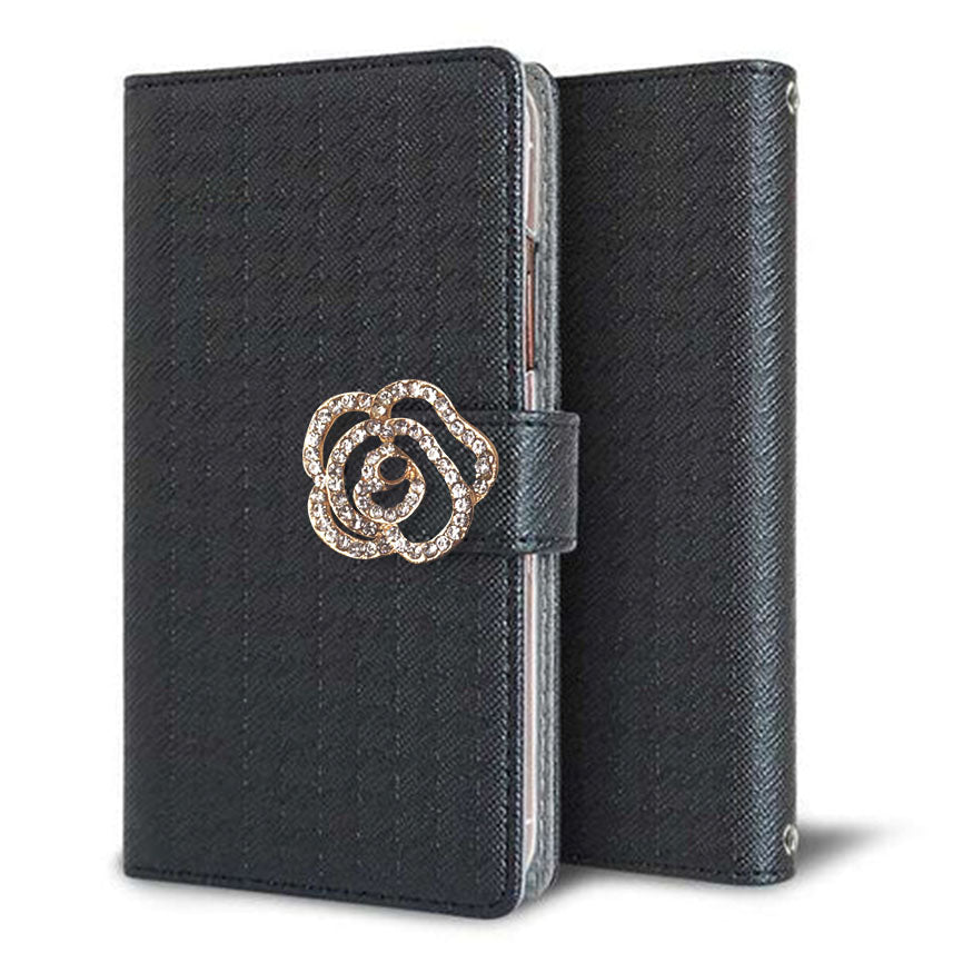 Redmi Note 9S クリアプリントブラックタイプ 手帳型ケース