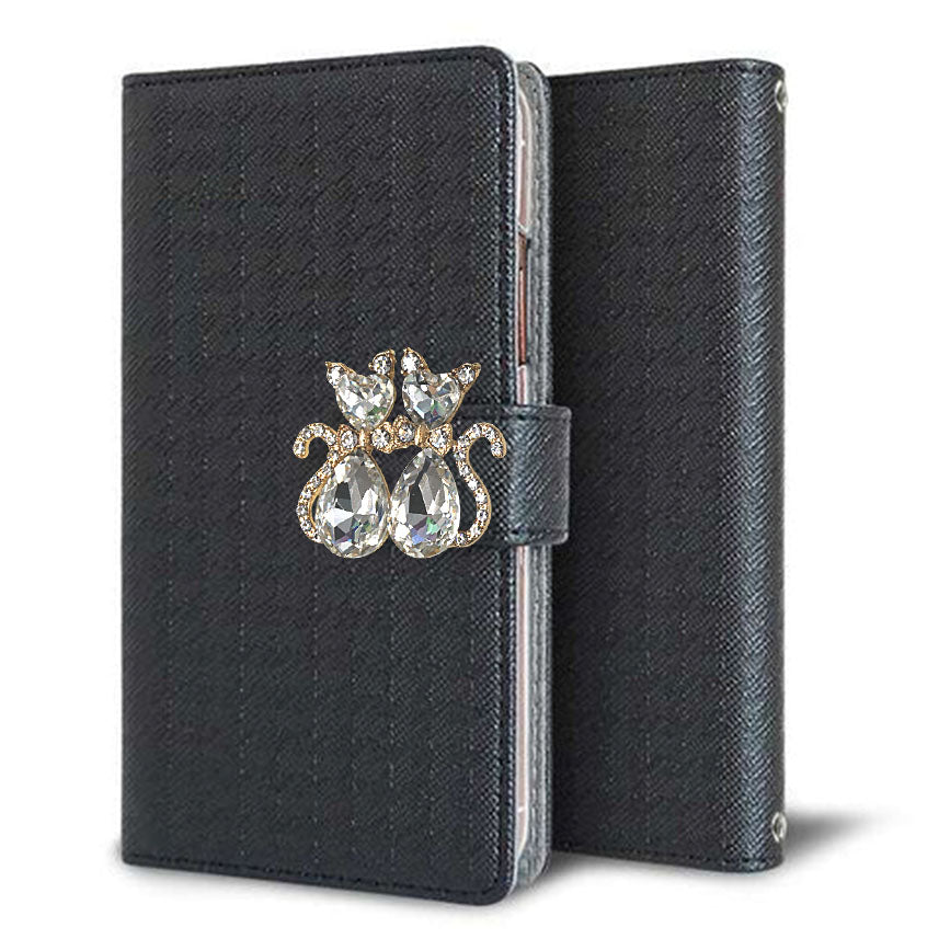 LG K50 802LG SoftBank クリアプリントブラックタイプ 手帳型ケース