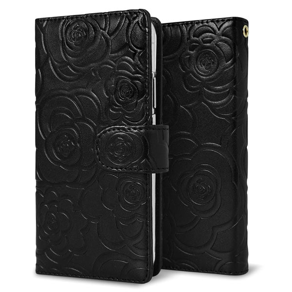 iPhone15 Plus Rose（ローズ）バラ模様 手帳型ケース 耐衝撃
