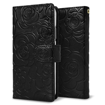 iPhone15 Rose（ローズ）バラ模様 手帳型ケース 耐衝撃