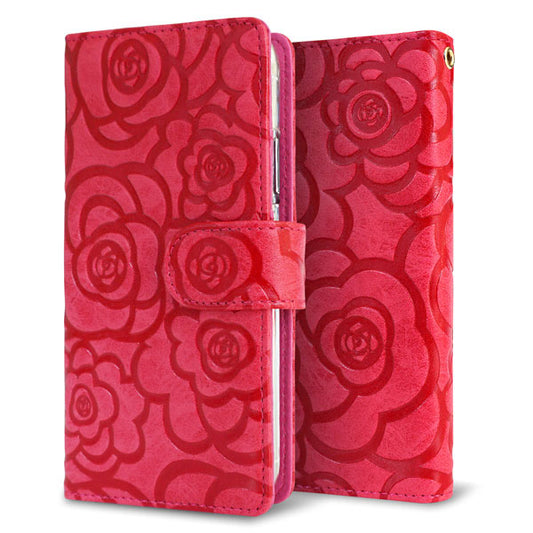 AQUOS wish4 SH-52E docomo Rose（ローズ）バラ模様 手帳型ケース 耐衝撃