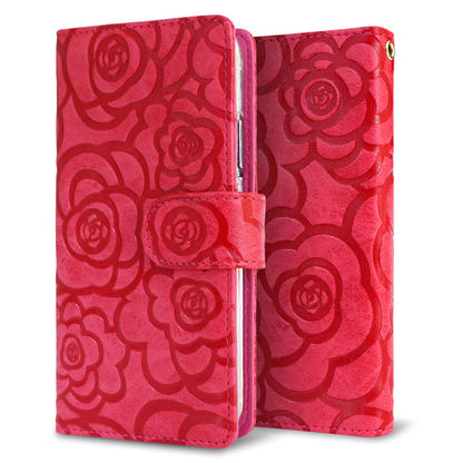 URBANO V04 au Rose（ローズ）バラ模様 手帳型ケース