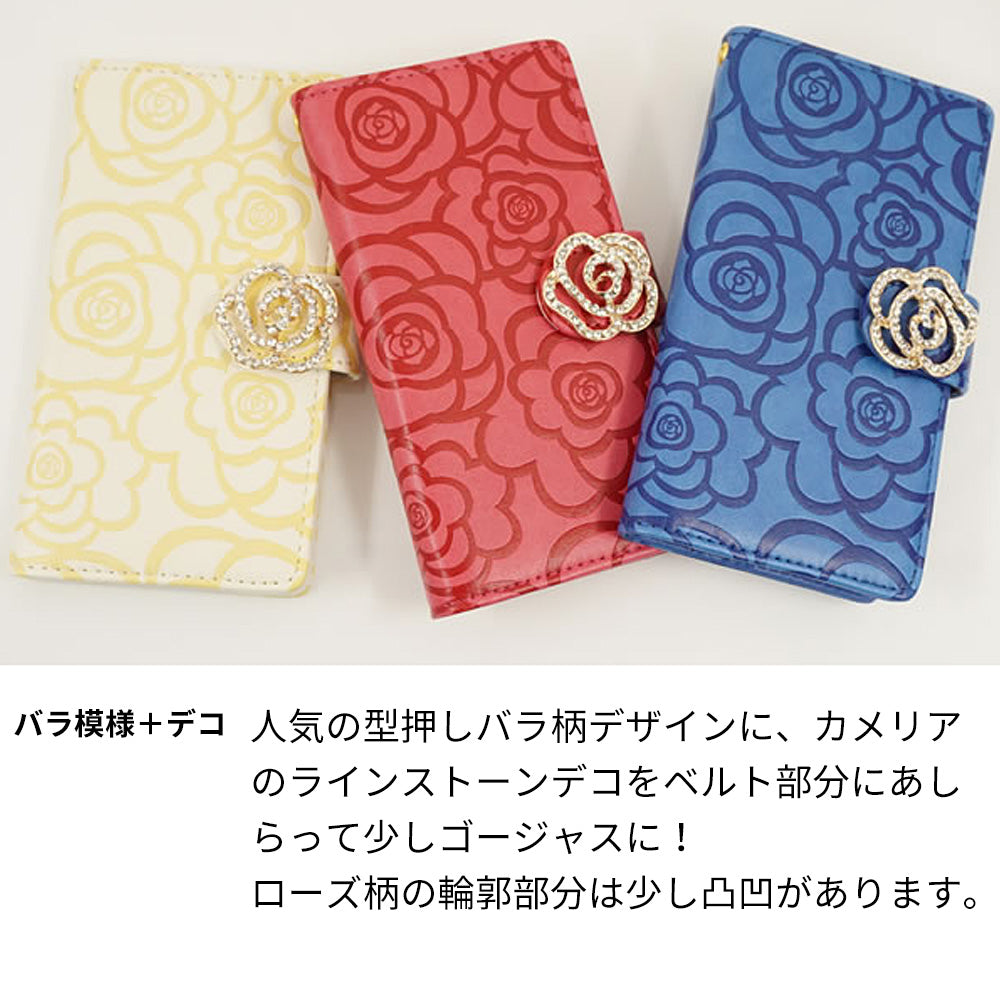 OPPO A77 ローズ＆カメリア 手帳型ケース