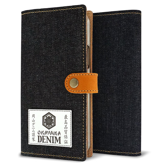 Xperia 10 VII SOG16 au 岡山デニム×本革仕立て 手帳型ケース 耐衝撃