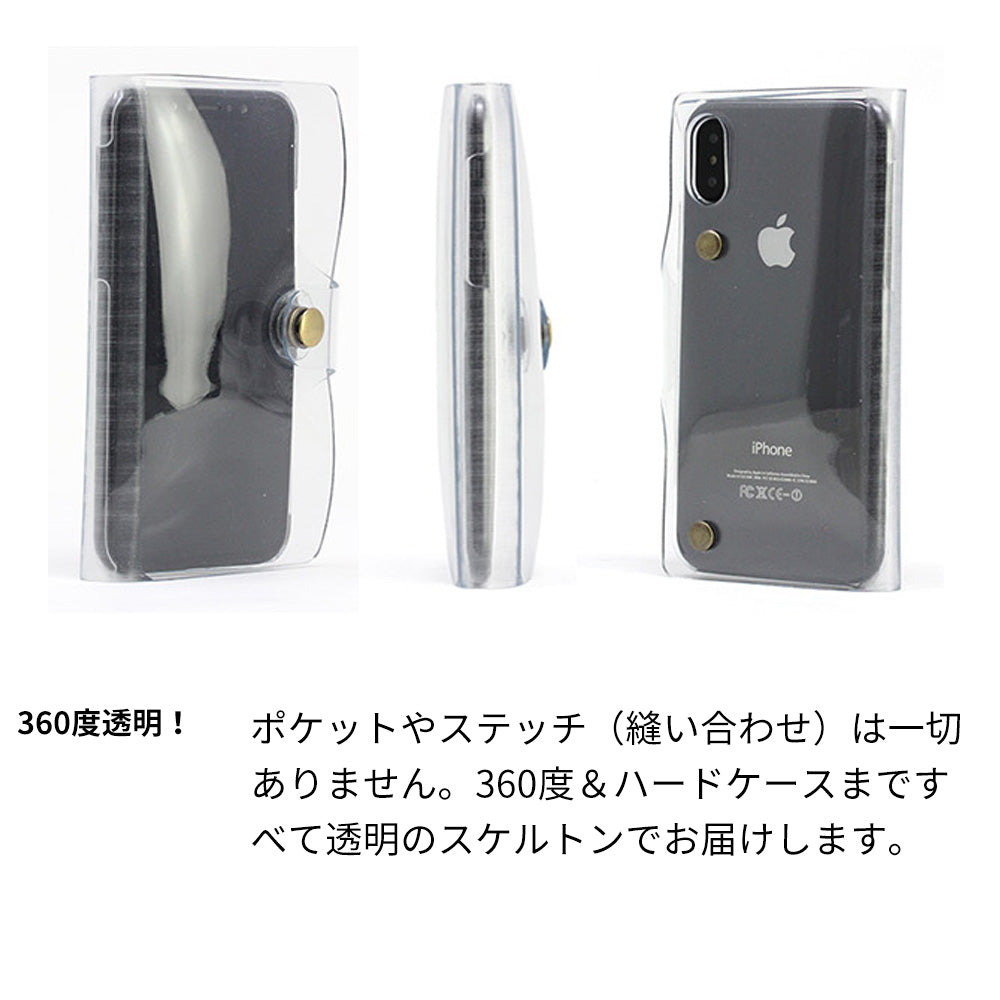 iPhone14 ビニール素材のスケルトン手帳型ケース　クリア