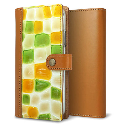 Galaxy A54 5G SCG21 au ステンドグラス＆イタリアンレザー 手帳型ケース 耐衝撃